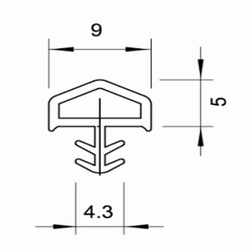 TOP MULTI T&uuml;rdichtung TPE-12 - Profil WEISS L&auml;nge 10m