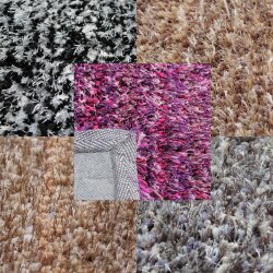 TOP MULTI Teppich Shaggy Flokatiteppich Gold 100 x 180 cm