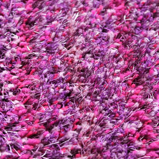 TOP MULTI Teppich Shaggy Flokatiteppich Violett-Pink 240 x 330 cm