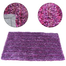 TOP MULTI Teppich Shaggy Flokatiteppich Violett-Pink 240 x 330 cm