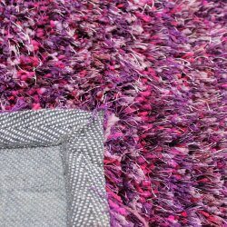 TOP MULTI Teppich Shaggy Flokatiteppich Violett-Pink 240 x 330 cm