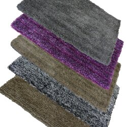 TOP MULTI Teppich Shaggy Flokatiteppich Violett-Pink 240 x 330 cm